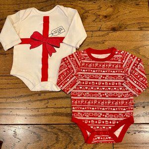 3-6 Holiday Christmas Baby Infant Onesies